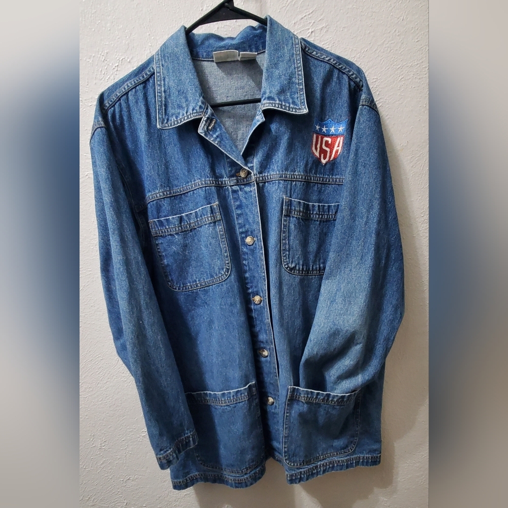 Cabin Creek Classic Blue Jean Jacket with USA Emblem